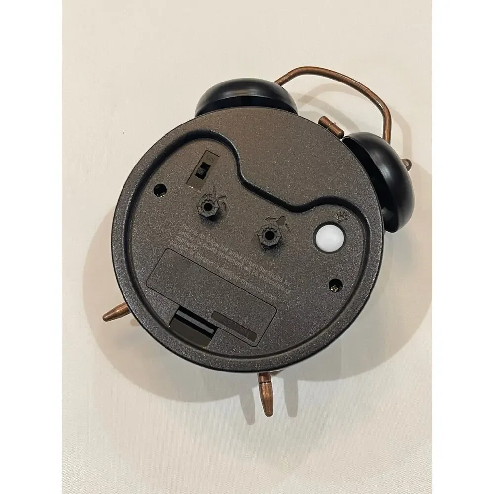 Retro 4.5 inches Battery Operated Twin Bell Loud Alarm Clock (Black with Arabic)